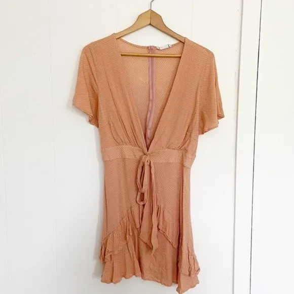Sage Sunday Beach Club dress blush polka dot L