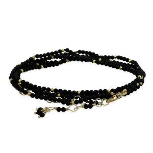 SALE - Round Onyx Convertible Wrap Bracelet/Necklace