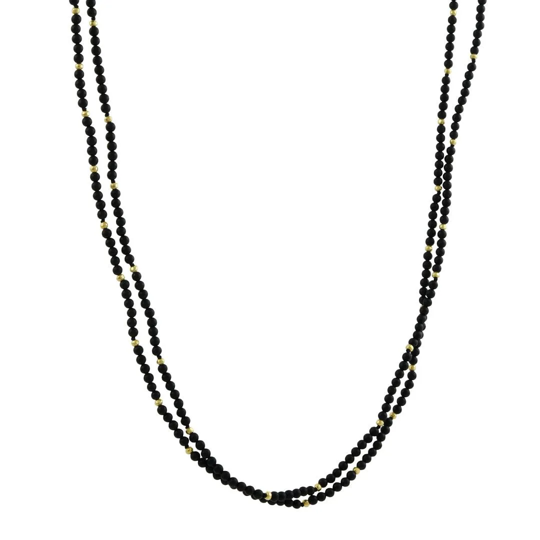 SALE - Round Onyx Convertible Wrap Bracelet/Necklace