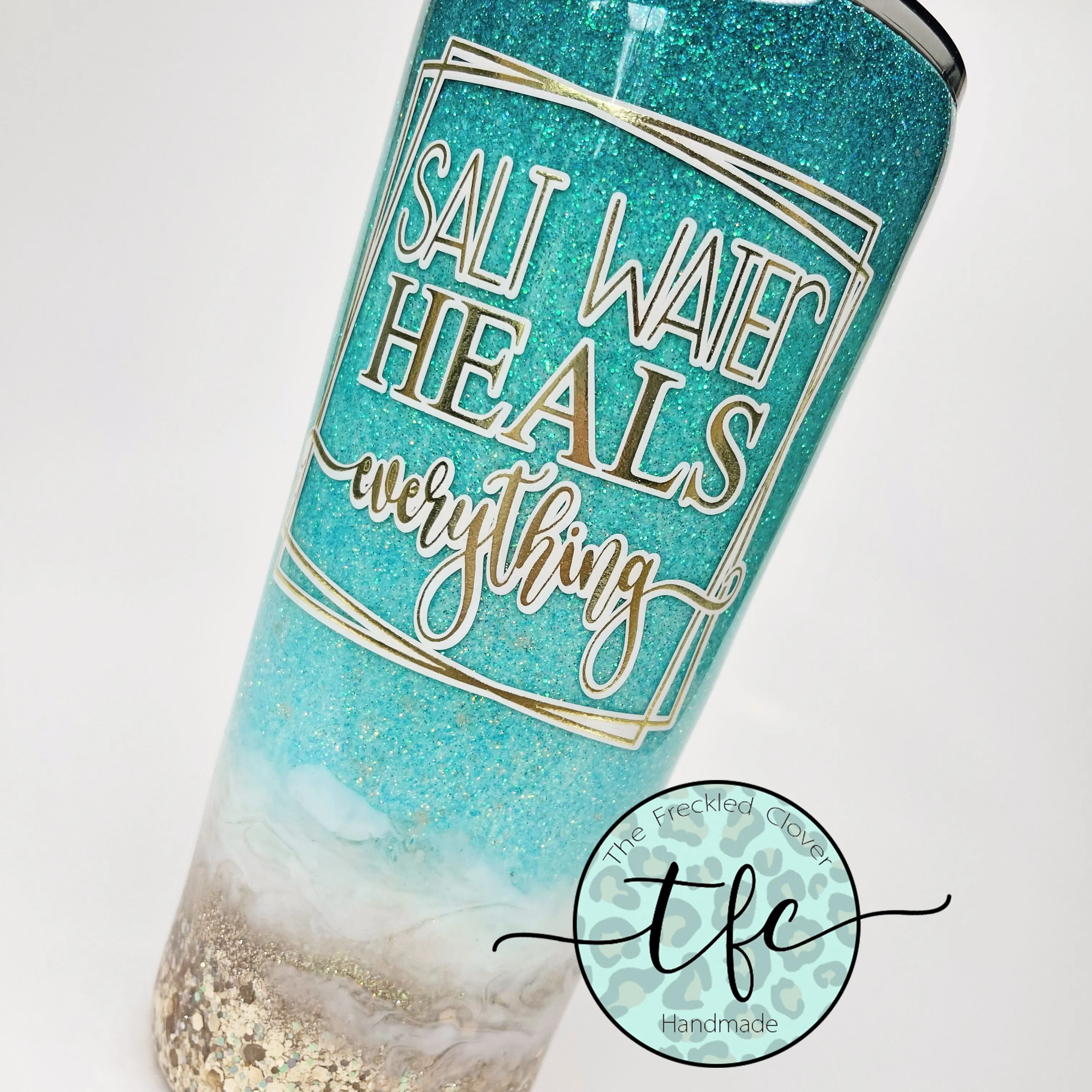 {Salt Water Heals Everything} Beach tumbler