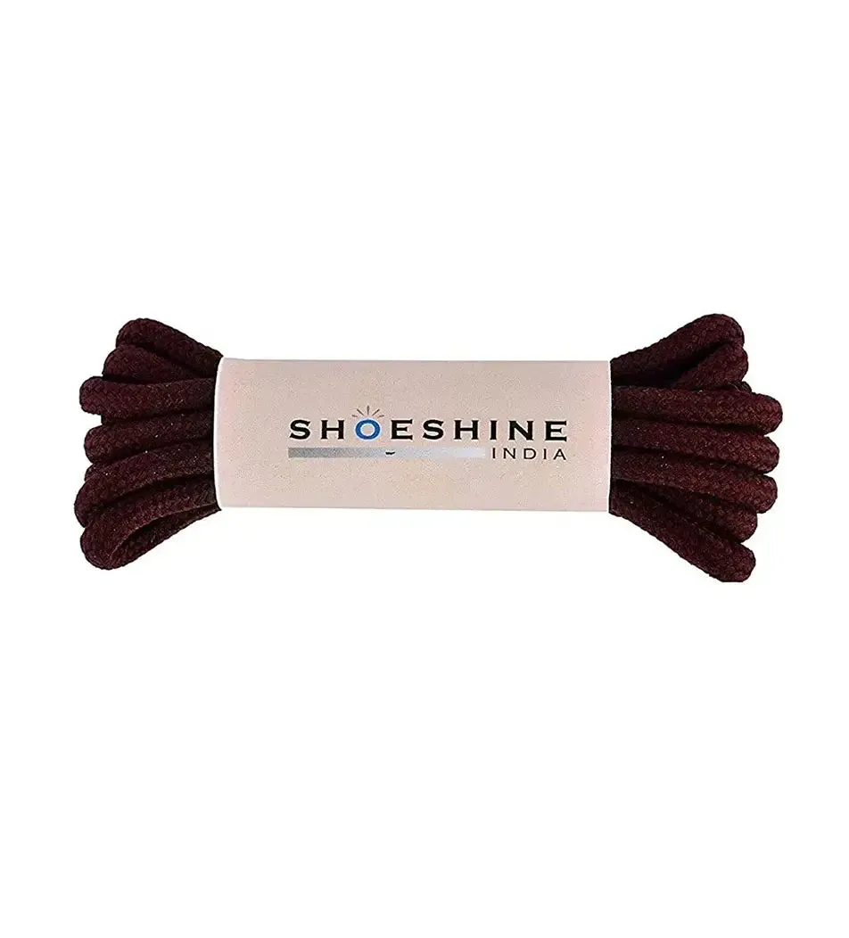 SHOESHINE Shoe Lace (1 Pair) 4mm Maroon Round Shoelace & Boot Laces