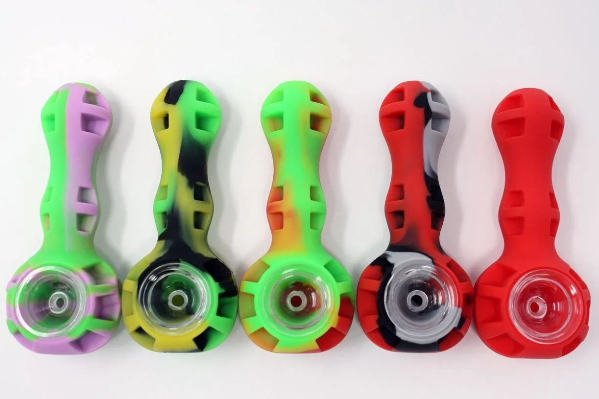 Silicone Lightweight Spoon Glass Bowl 4"