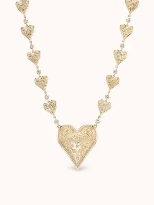 Southwestern Mixed Heart Chain Necklace