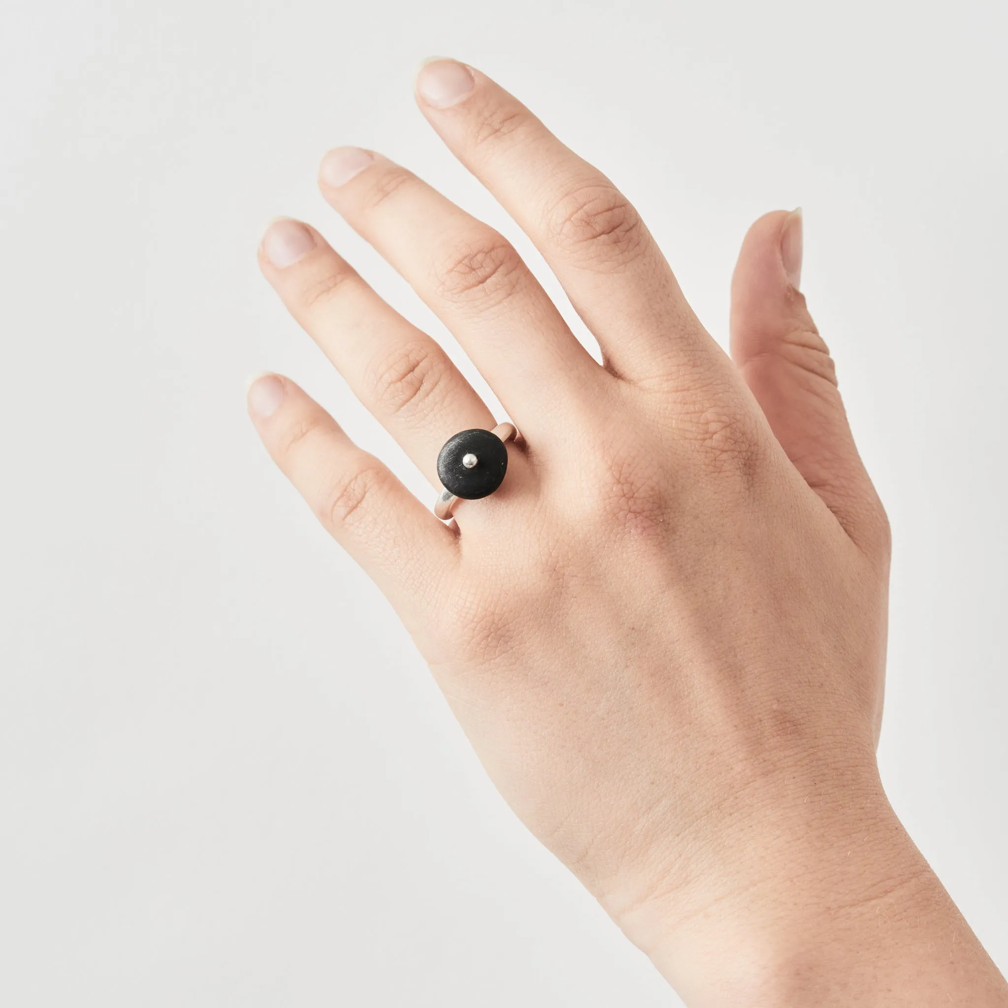 Spinner Beach Stone Ring, Small #1
