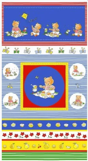 Stof Fabrics Bobbis Teddy Picnic Panel