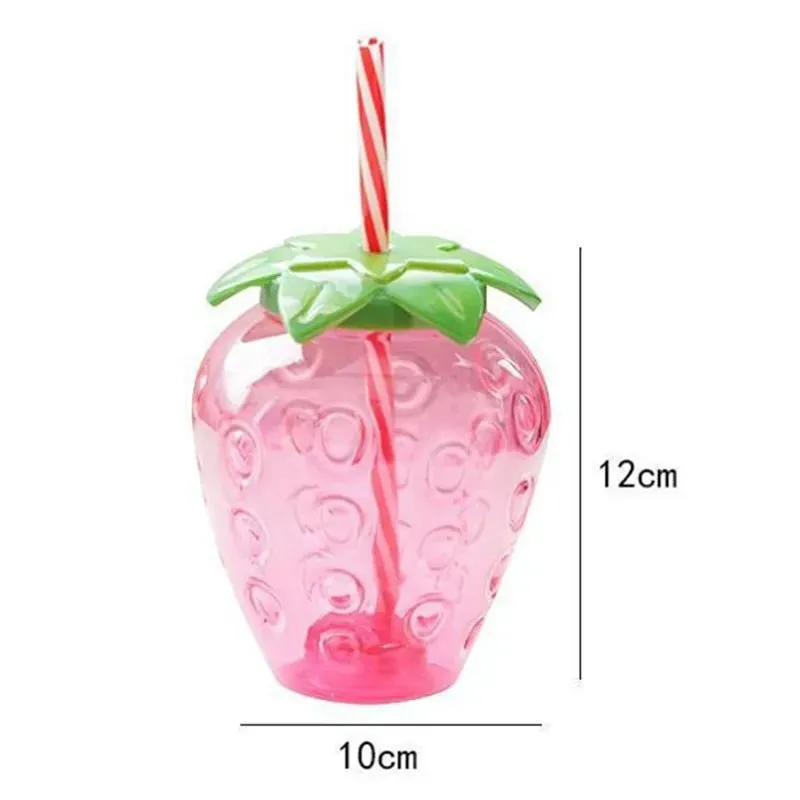 Strawberry Shaped Straw Water Bottle