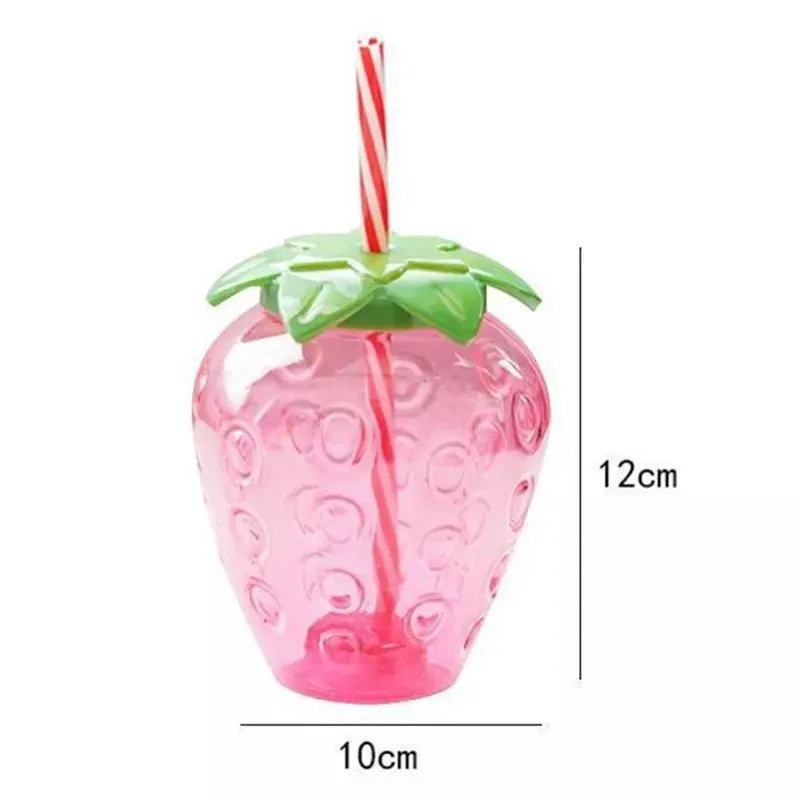 Strawberry Shaped Straw Water Bottle