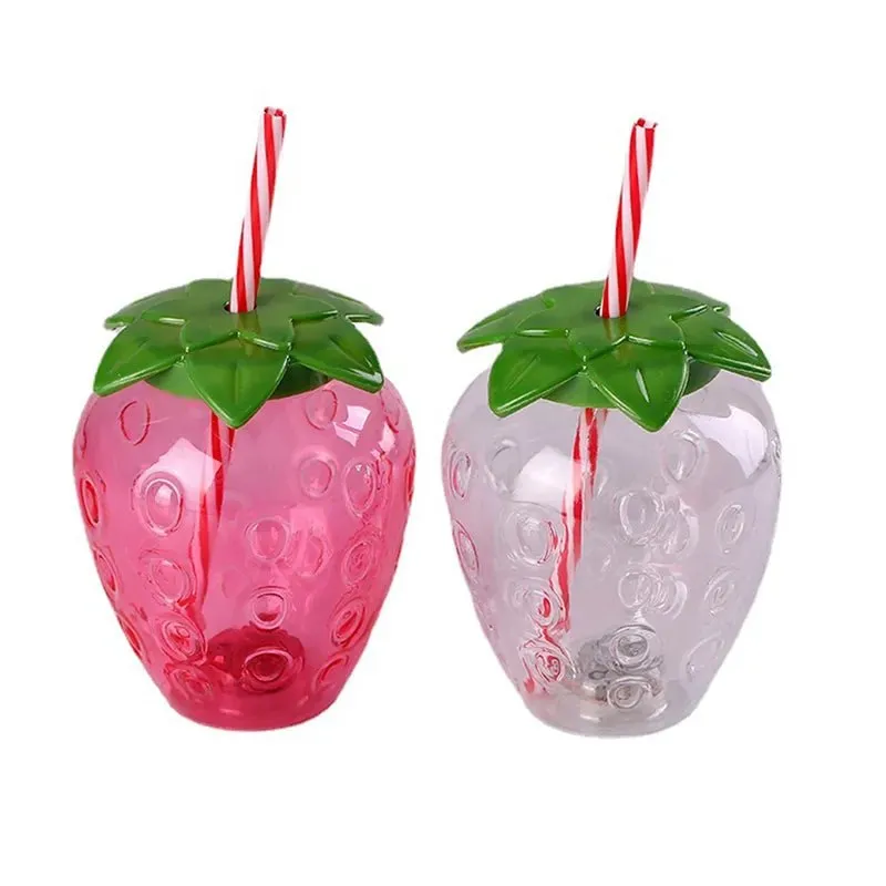 Strawberry Shaped Straw Water Bottle