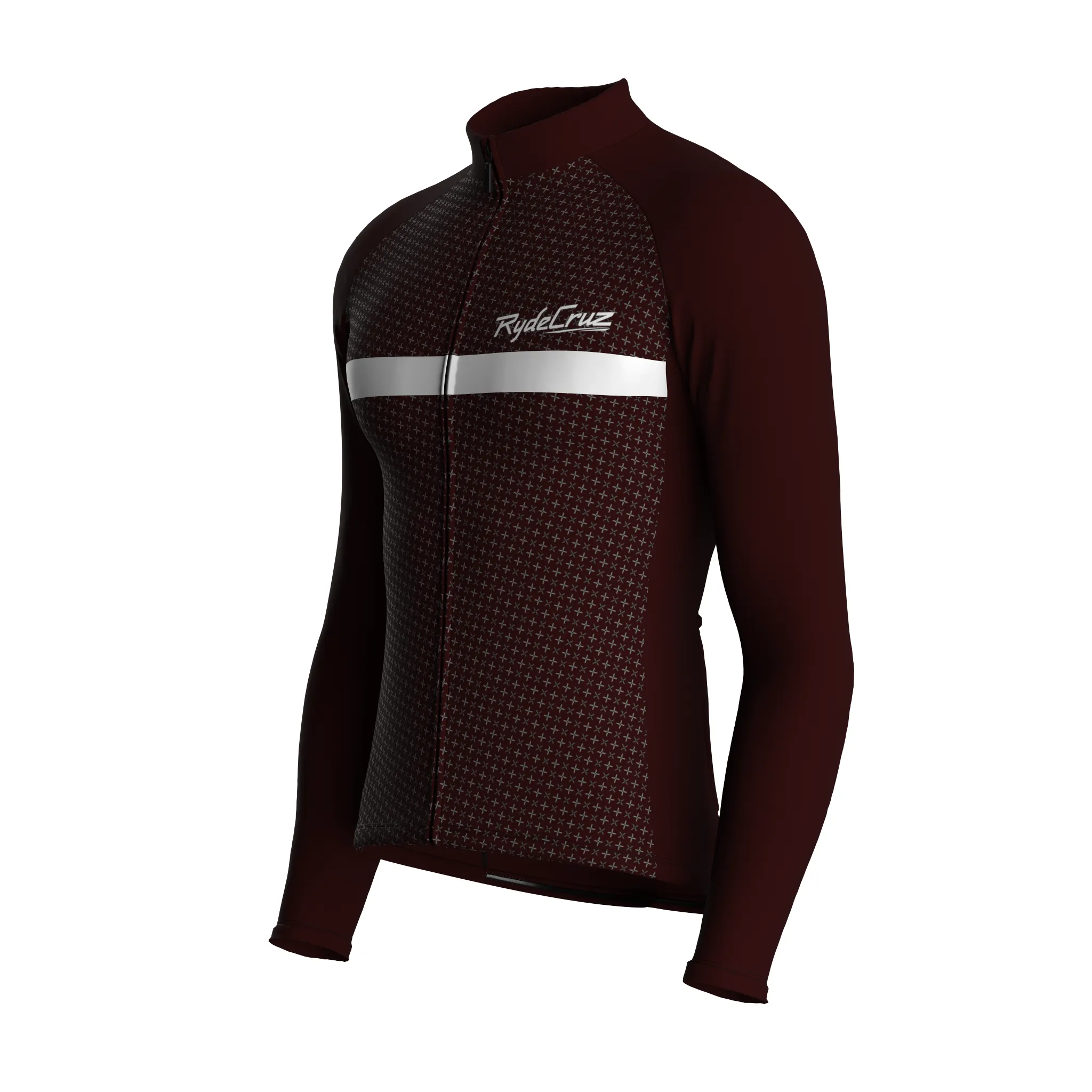 Stripe Dynamics | Dark Red Male Long Sleeves Jersey