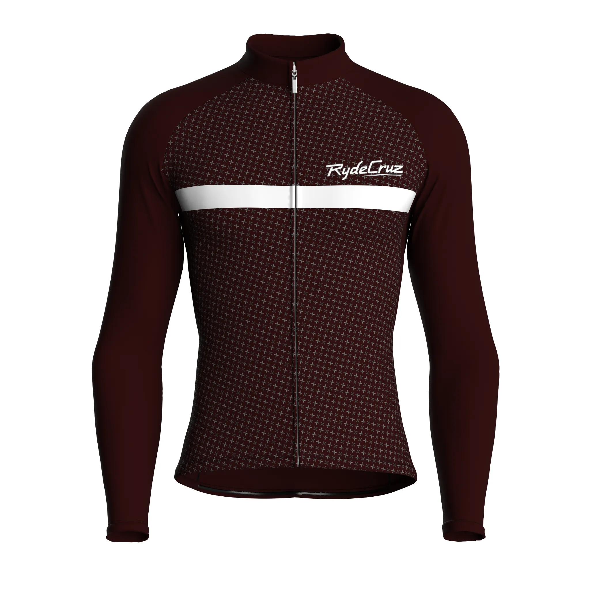 Stripe Dynamics | Dark Red Male Long Sleeves Jersey