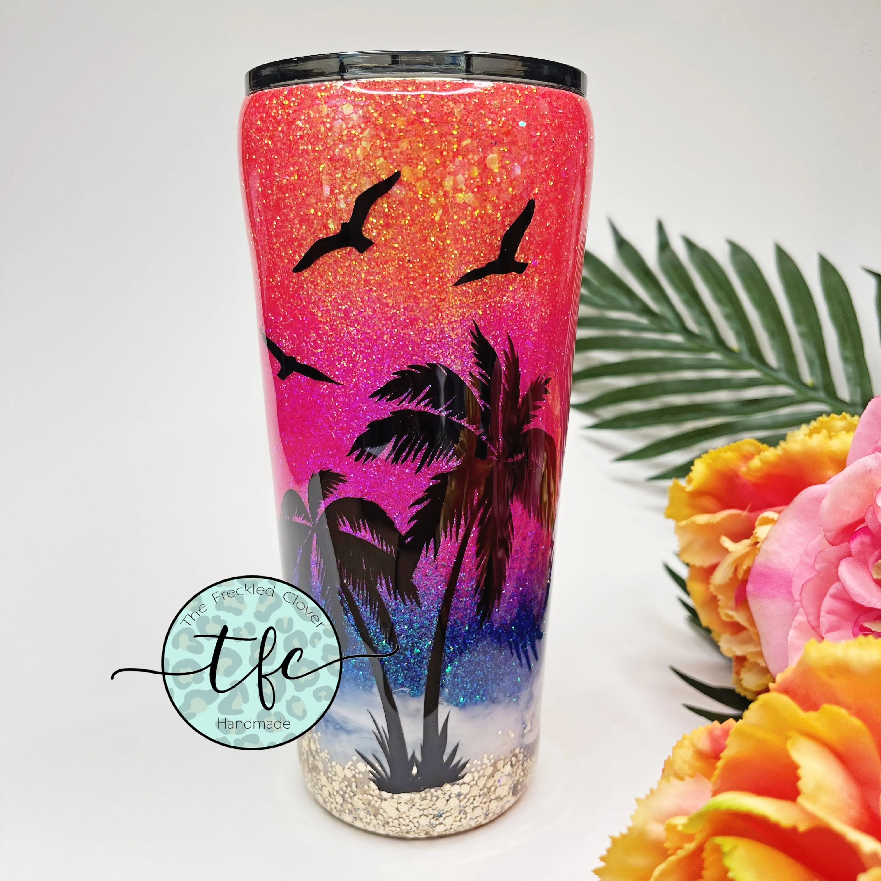 {Sunrise Sunburn Sunset Repeat} Beach tumbler