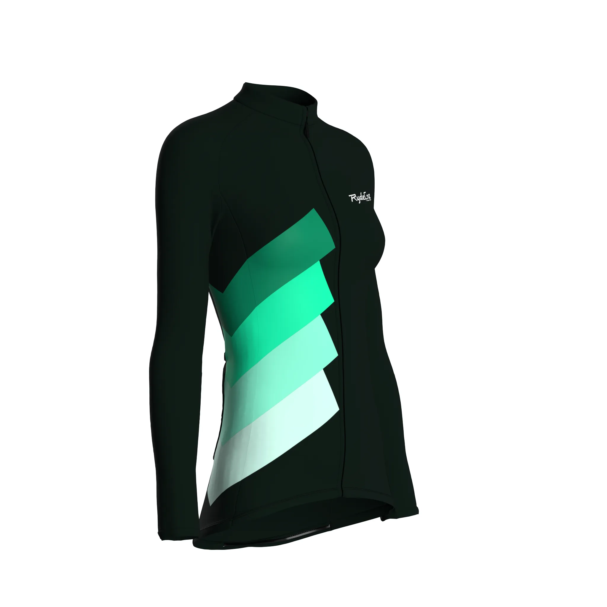Synth Wave | Dark Green Female Long Sleeves Jersey