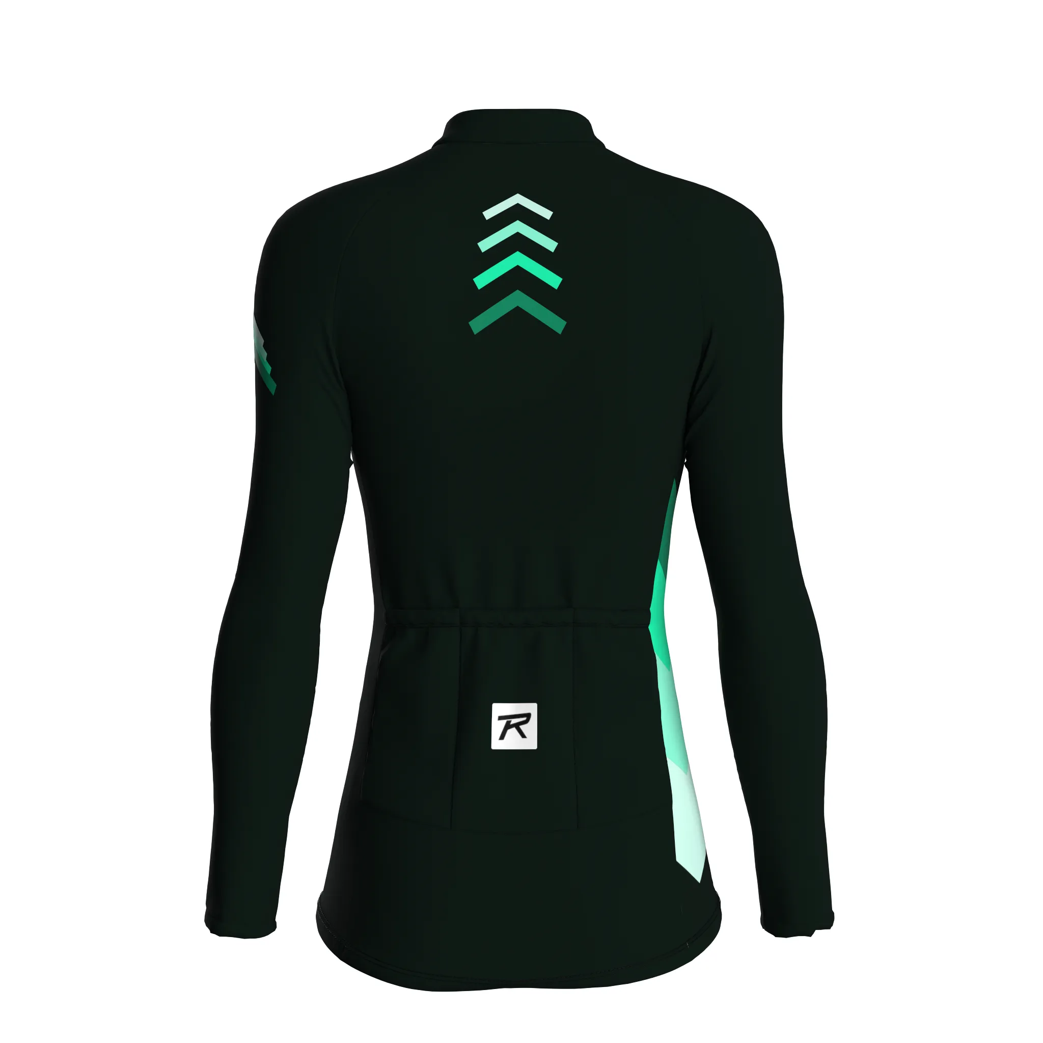 Synth Wave | Dark Green Female Long Sleeves Jersey