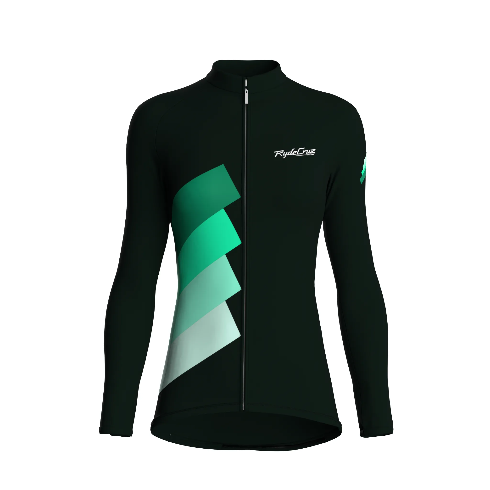 Synth Wave | Dark Green Female Long Sleeves Jersey