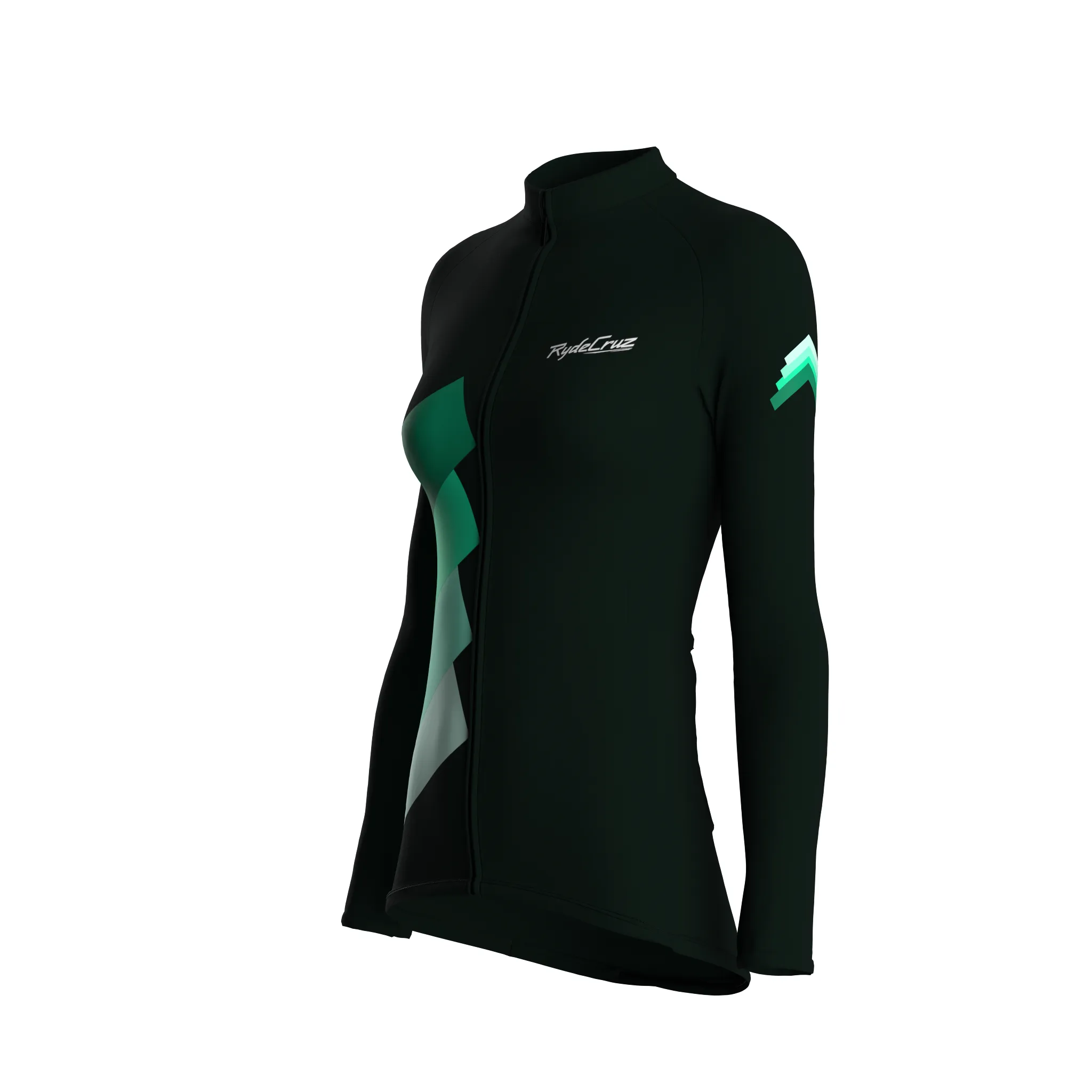 Synth Wave | Dark Green Female Long Sleeves Jersey