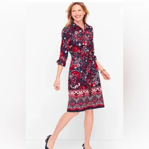 Talbots Picnic Party Poplin Shirtdress. Size 10P