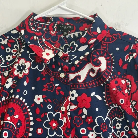 Talbots Picnic Party Poplin Shirtdress. Size 10P