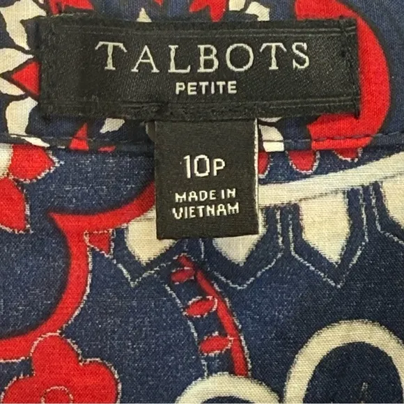 Talbots Picnic Party Poplin Shirtdress. Size 10P