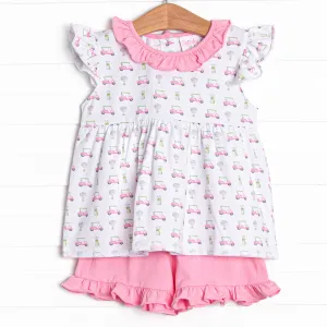 Tee Time Ruffle Short Set, Pink