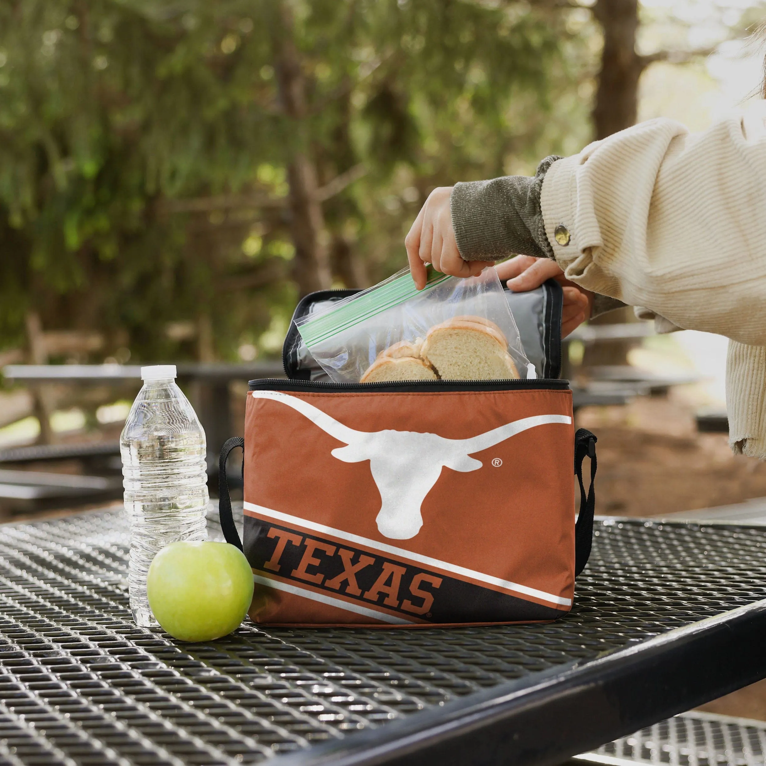 Texas Longhorns Big Logo Stripe 6 Pack Cooler
