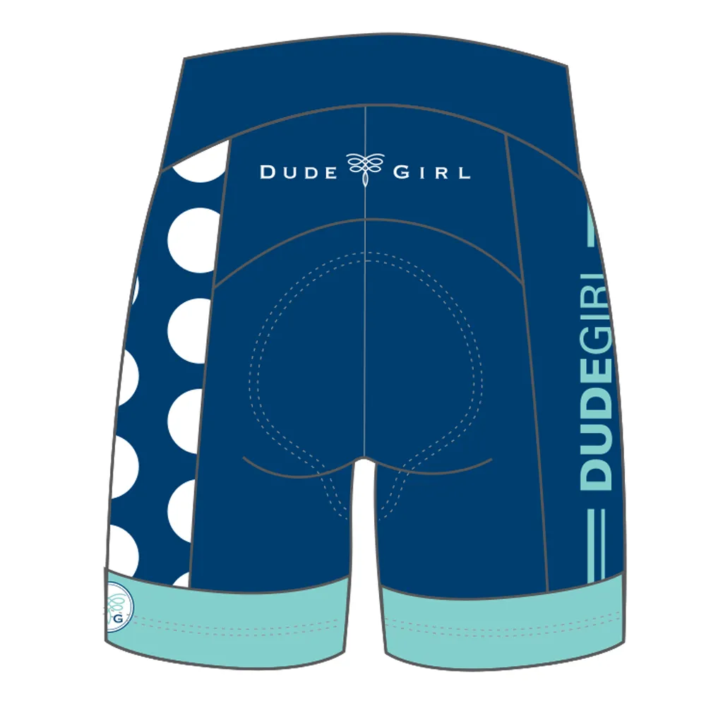 The Dots Cycling Short - Navy/Mediterranean