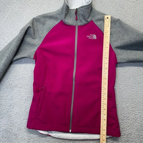 The North Face Windbreaker Jacket Womens Small Pink Grey Soft Shell Windwall
