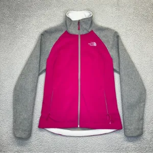The North Face Windbreaker Jacket Womens Small Pink Grey Soft Shell Windwall
