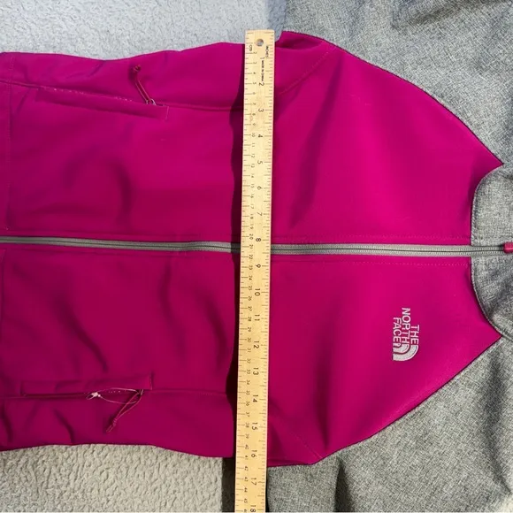 The North Face Windbreaker Jacket Womens Small Pink Grey Soft Shell Windwall