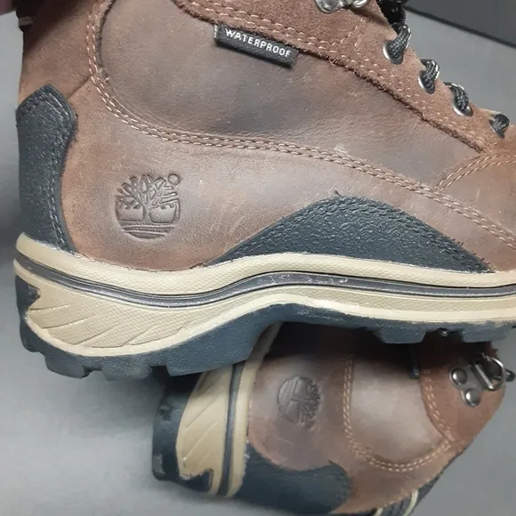 TIMBERLAND PAWTUCKWAY BROWN LEATHER ANKLE LACE UP HIKER OUTDOOR SIZE YOUTH 1.5