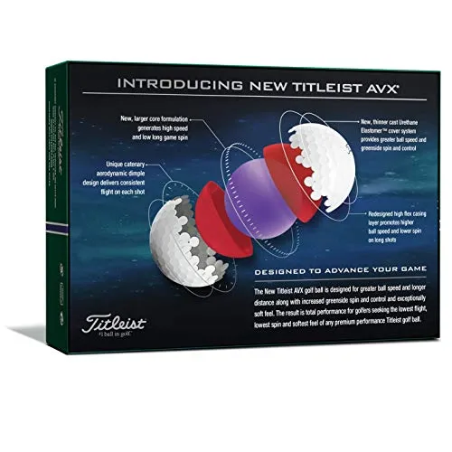 Titleist AVX Golf Balls, White, (One Dozen)