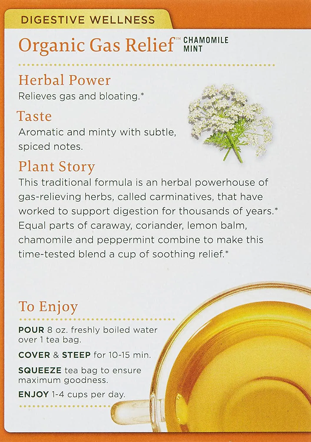 Traditional Medicinals, Tea Organic Gas Relief, 16 Bags