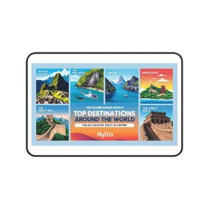Travel Destinations Desk Mat - Colorful World Map Mat for Home Office or Study