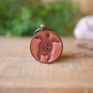Turtle Leather Keychain