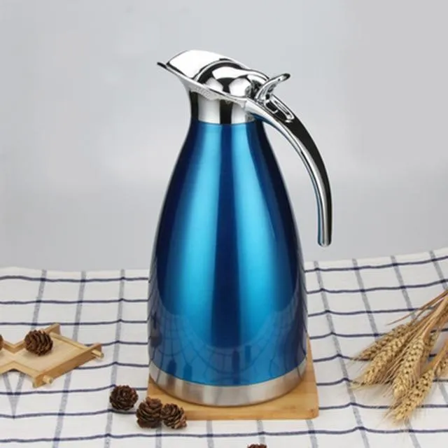Two (2)Liter Double-Wall Vacuum Insulated Stainless Steel Coffee Pot