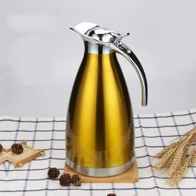 Two (2)Liter Double-Wall Vacuum Insulated Stainless Steel Coffee Pot