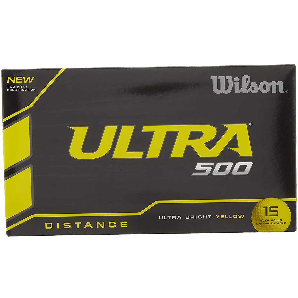 Ultra 500 Distance Box of 15 Yellow Golf Balls