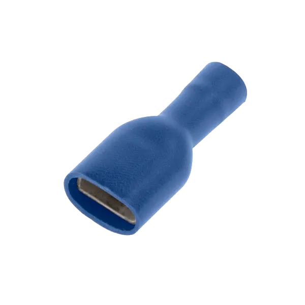 Unicrimp QBFPO48F5 Blue Fully Ins F Pushon 4.8mm & .5mm (100 Pack)