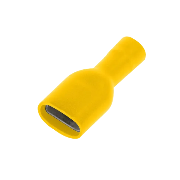 Unicrimp QYFPO95F Yellow F Fully Ins Pushon  9.5mm (100 Pack)