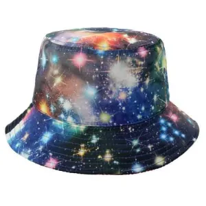 Unisex Men Women Galaxy Starry Sky Bucket Hunting Fishing Outdoor Cap Summer Beach Hats
