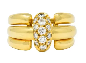Van Cleef & Arpels Coral Diamond 18 Karat Gold French Convertible Stacking Ring