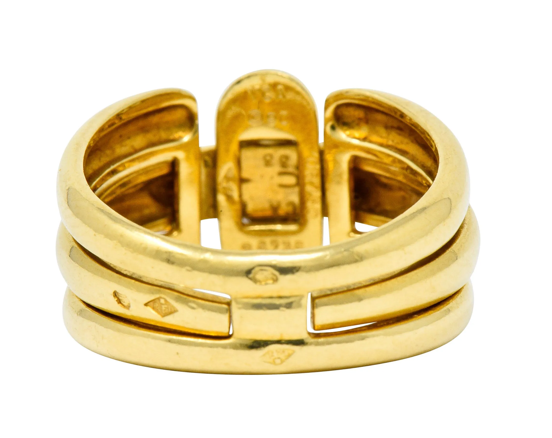 Van Cleef & Arpels Coral Diamond 18 Karat Gold French Convertible Stacking Ring