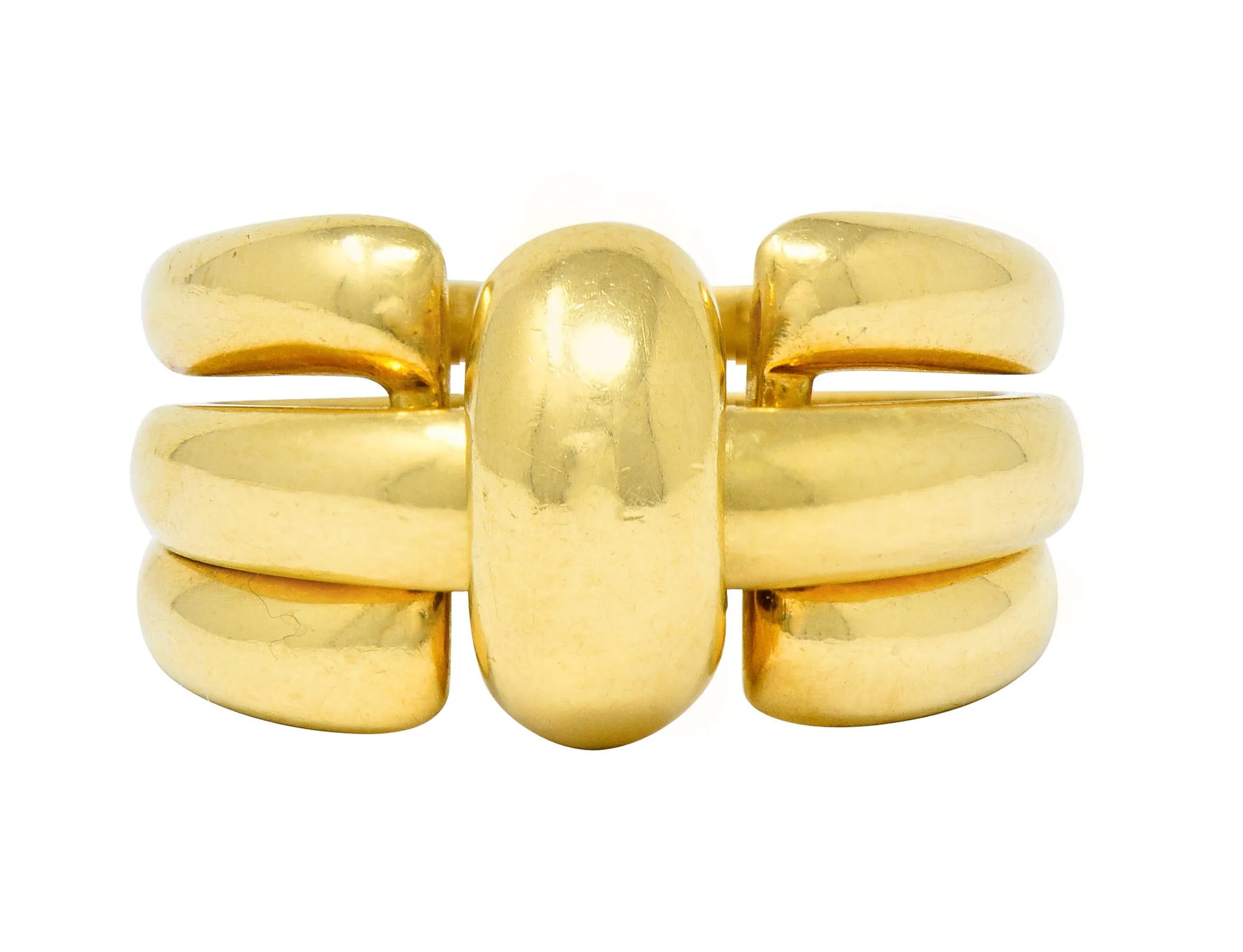 Van Cleef & Arpels Coral Diamond 18 Karat Gold French Convertible Stacking Ring