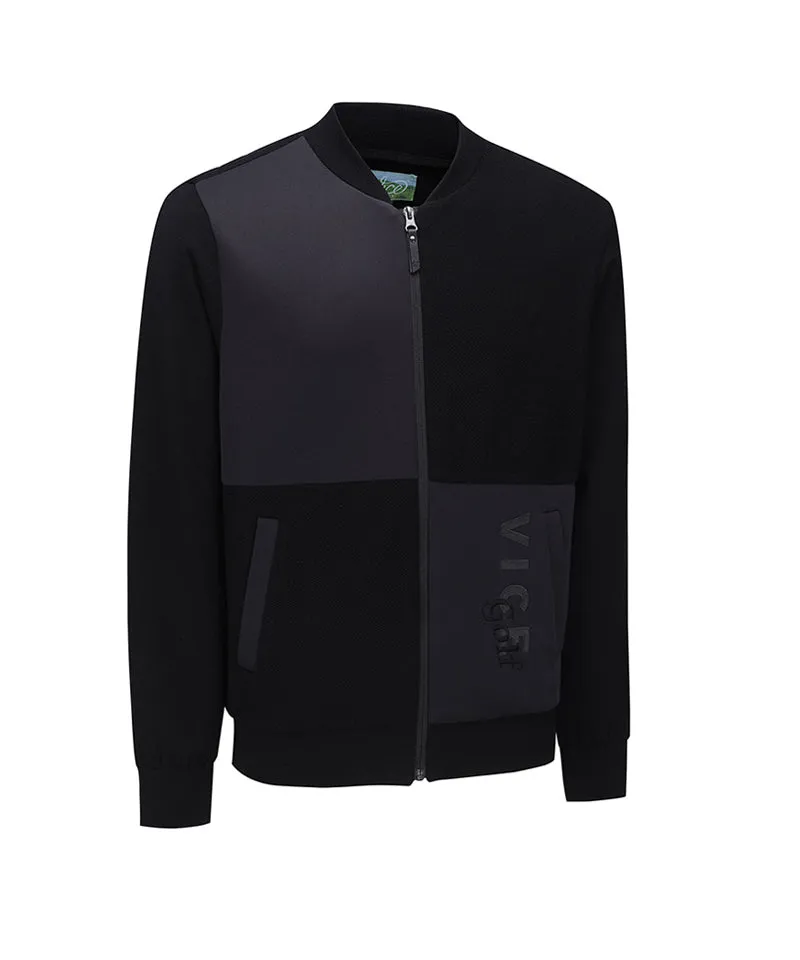 Vice Golf Atelier Men Jersey Block Zip Up - Black