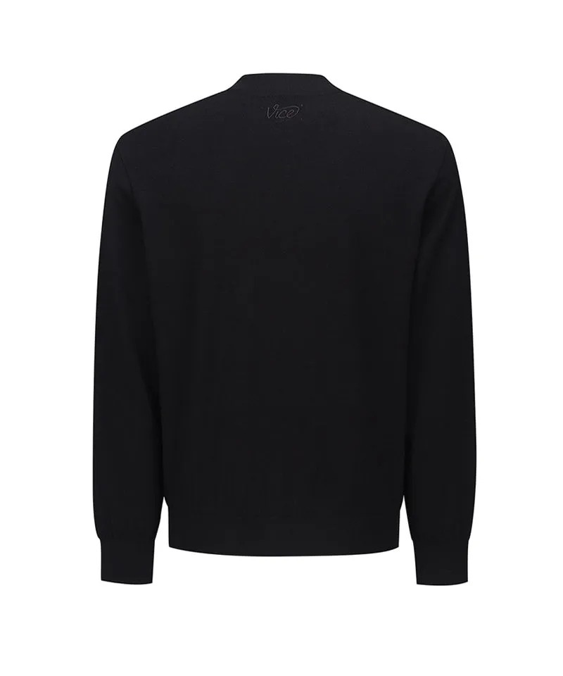 Vice Golf Atelier Men Jersey Block Zip Up - Black