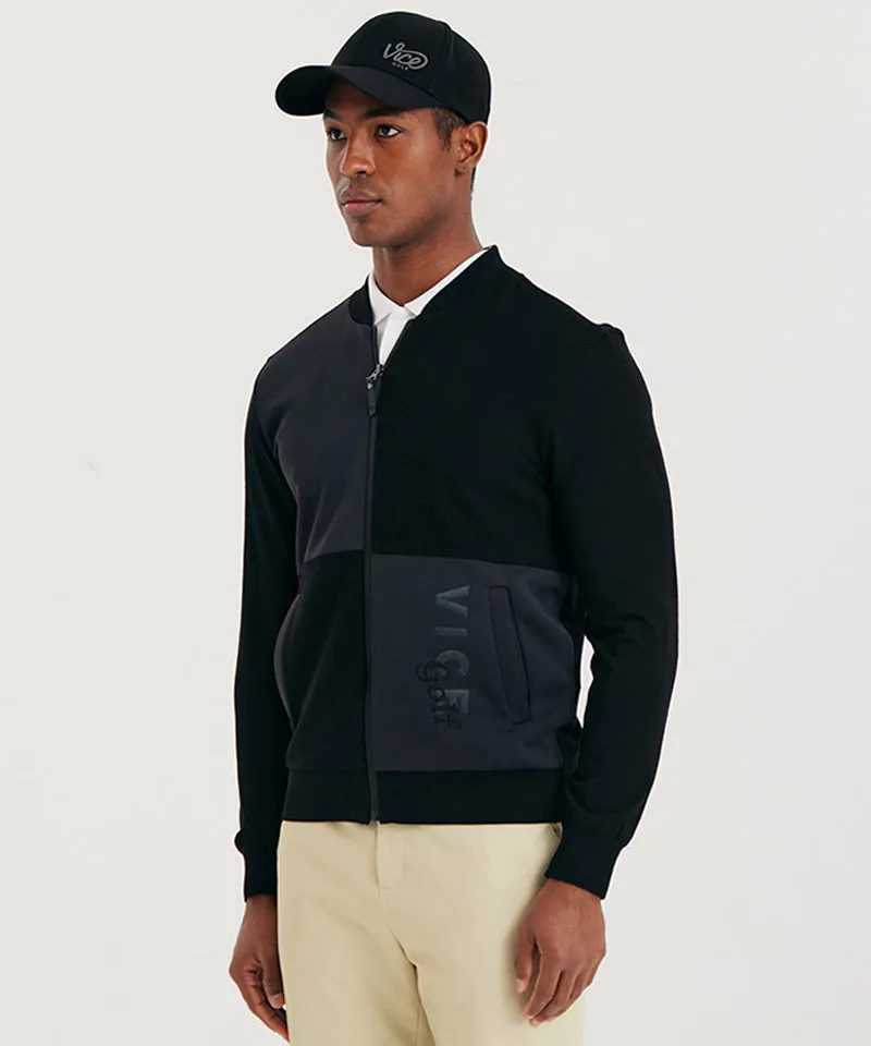 Vice Golf Atelier Men Jersey Block Zip Up - Black