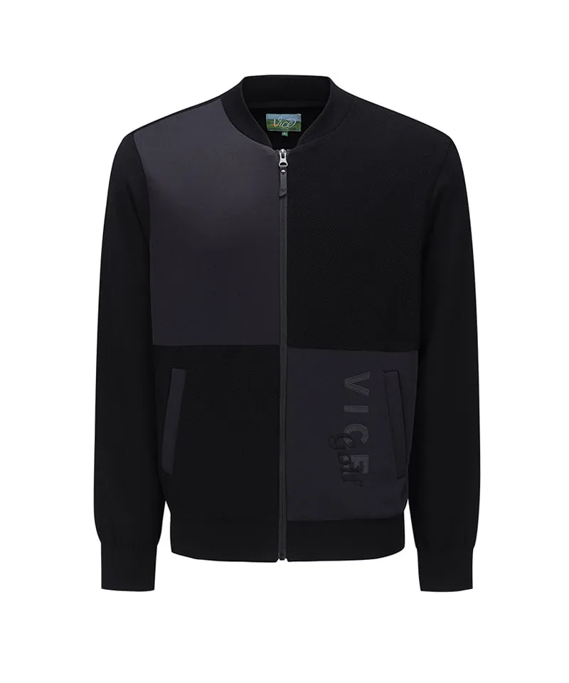 Vice Golf Atelier Men Jersey Block Zip Up - Black