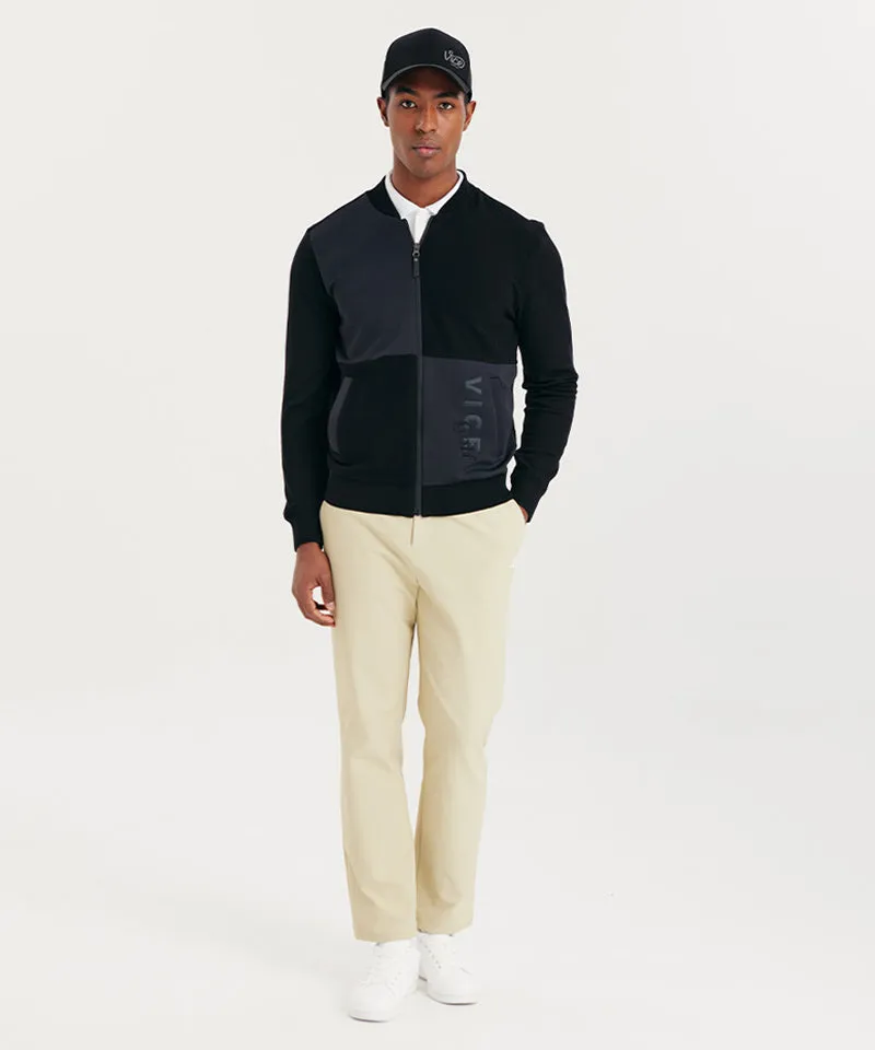 Vice Golf Atelier Men Jersey Block Zip Up - Black