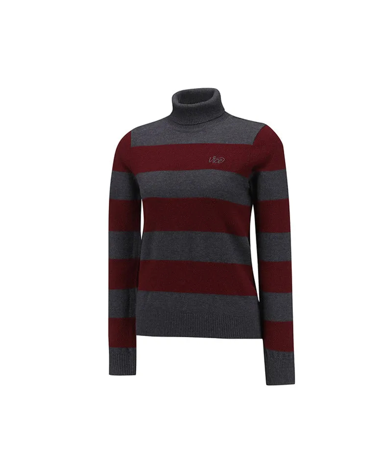 Vice Golf Atelier Women's Striped Hi-Neck Sweater - 2 Colors