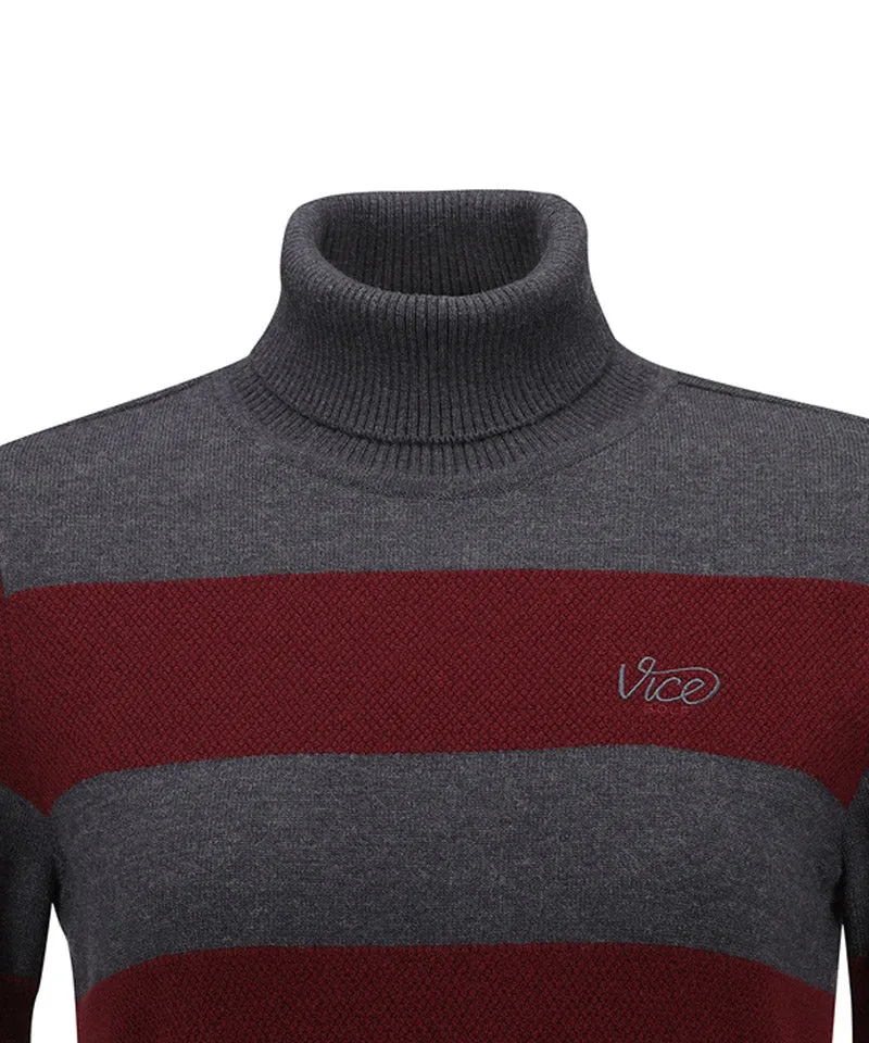 Vice Golf Atelier Women's Striped Hi-Neck Sweater - 2 Colors