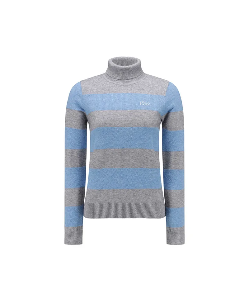 Vice Golf Atelier Women's Striped Hi-Neck Sweater - 2 Colors
